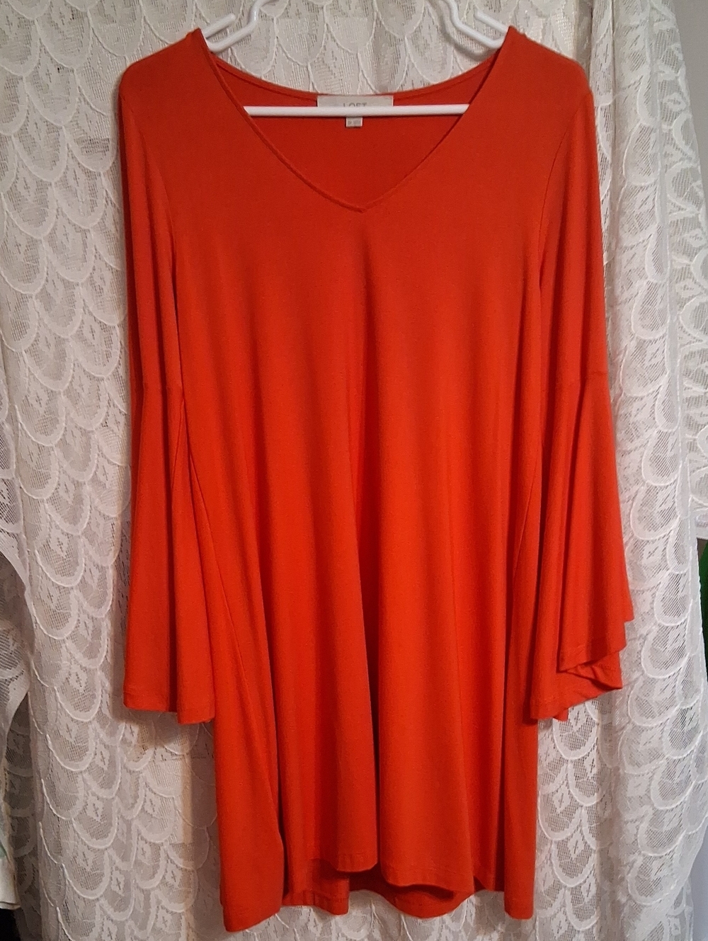 Loft Red Midi Flare Dress NWOT